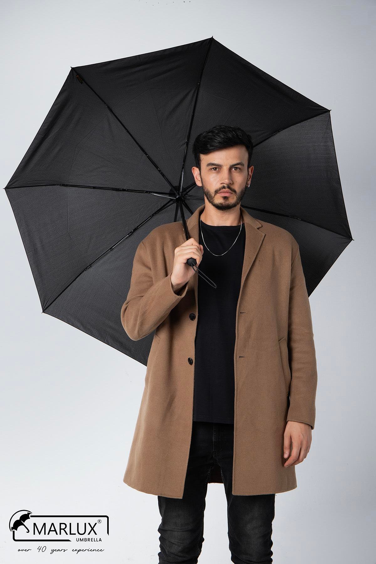 Marlux Özel Tasarım Saplı 8 Telli Rüzgara Dayanıklı Kırılmaz Premium Tam Otomatik Şemsiye MPR2005