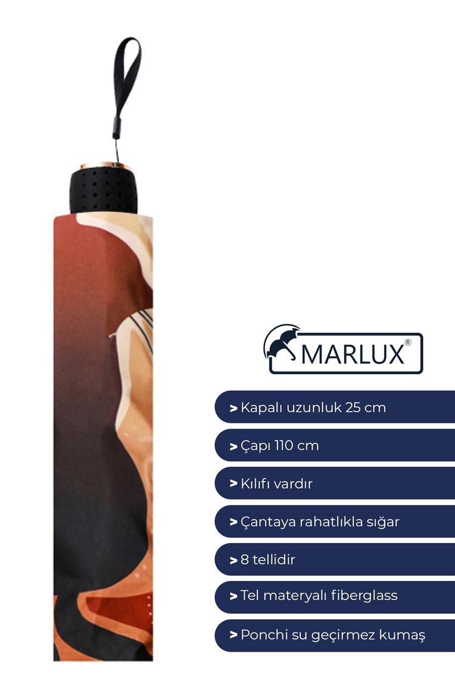 Marlux Sevimli Köpekler Yarasa Model 8 Telli Rüzgara Dayanıklı Manuel Şemsiye MARLUX390R01