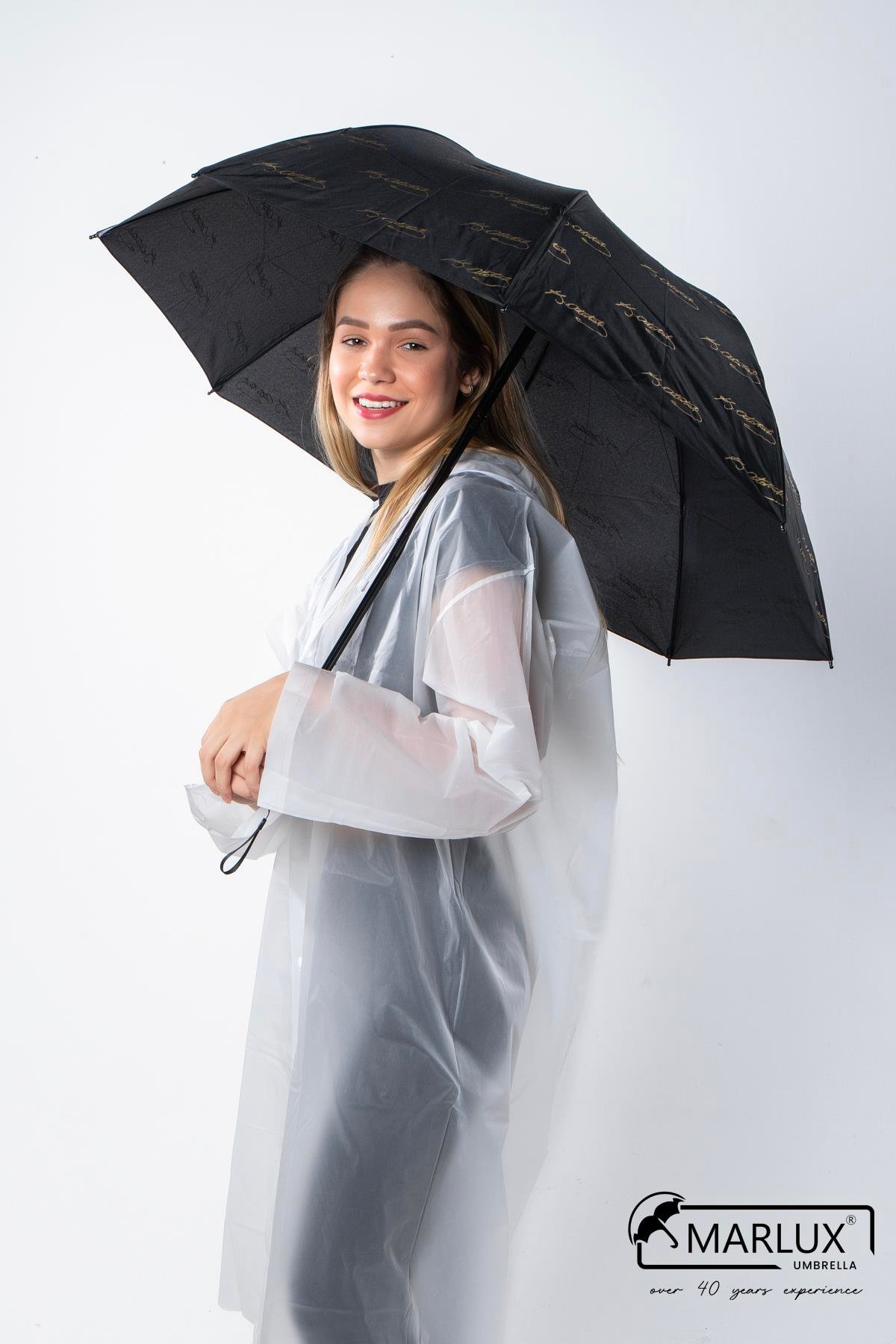 Marlux Siyah Atatürk İmza Desenli Unisex Şemsiye M21MAR106R001