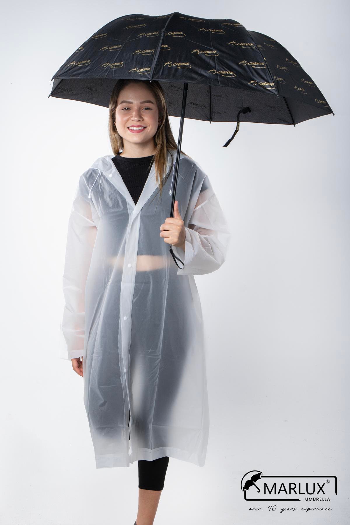 Marlux Siyah Atatürk İmza Desenli Unisex Şemsiye M21MAR106R001