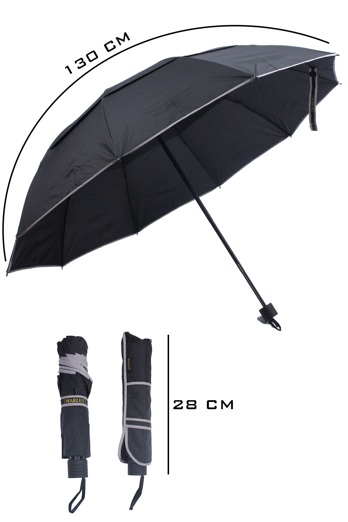 Marlux Siyah Çift Katlı Protokol Unisex Şemsiye M21MAR207CKR001