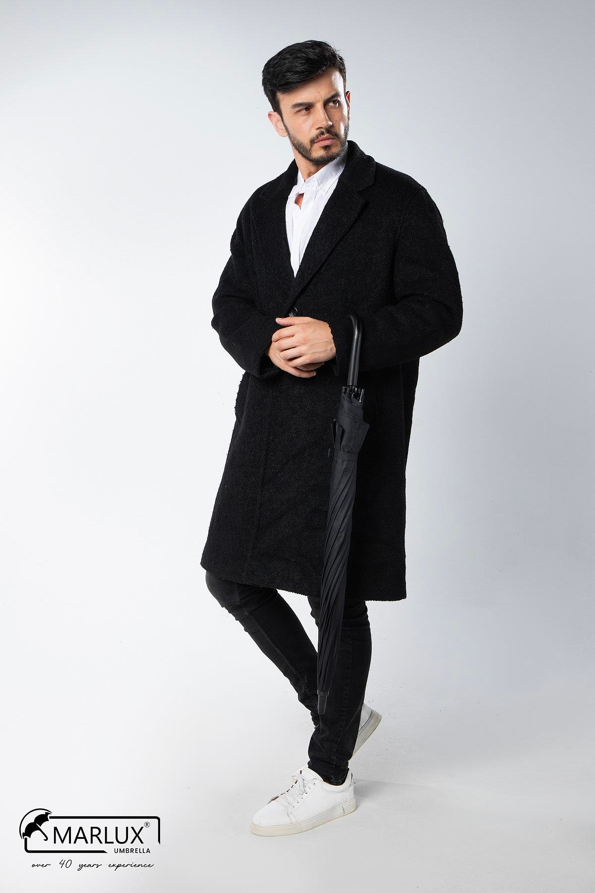 Marlux Siyah Fiber 10  Tel Erkek Baston Şemsiye M21MAR10139R001