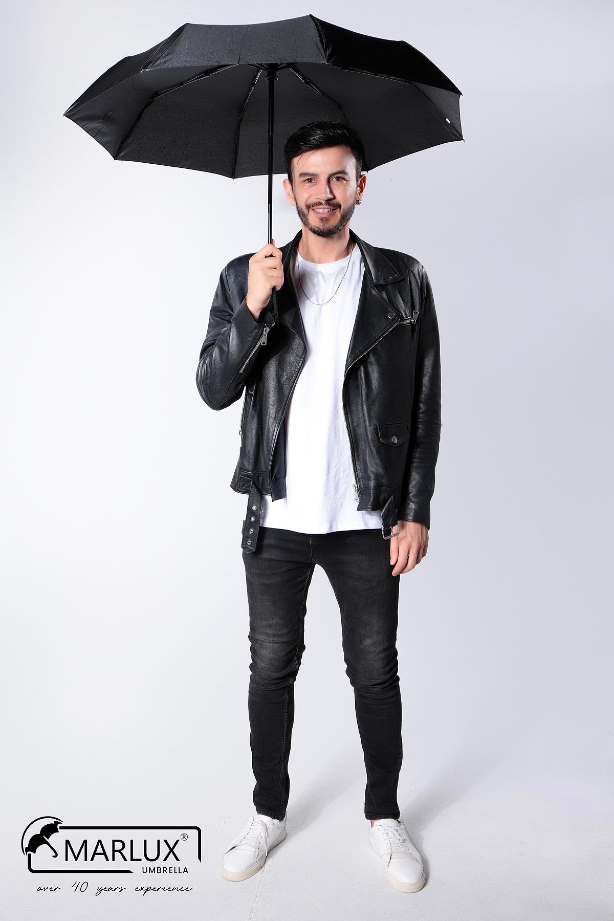 Marlux Siyah Tam Otomatik Rüzgarda Kırılmayan Erkek Şemsiye M21MAR110MR001
