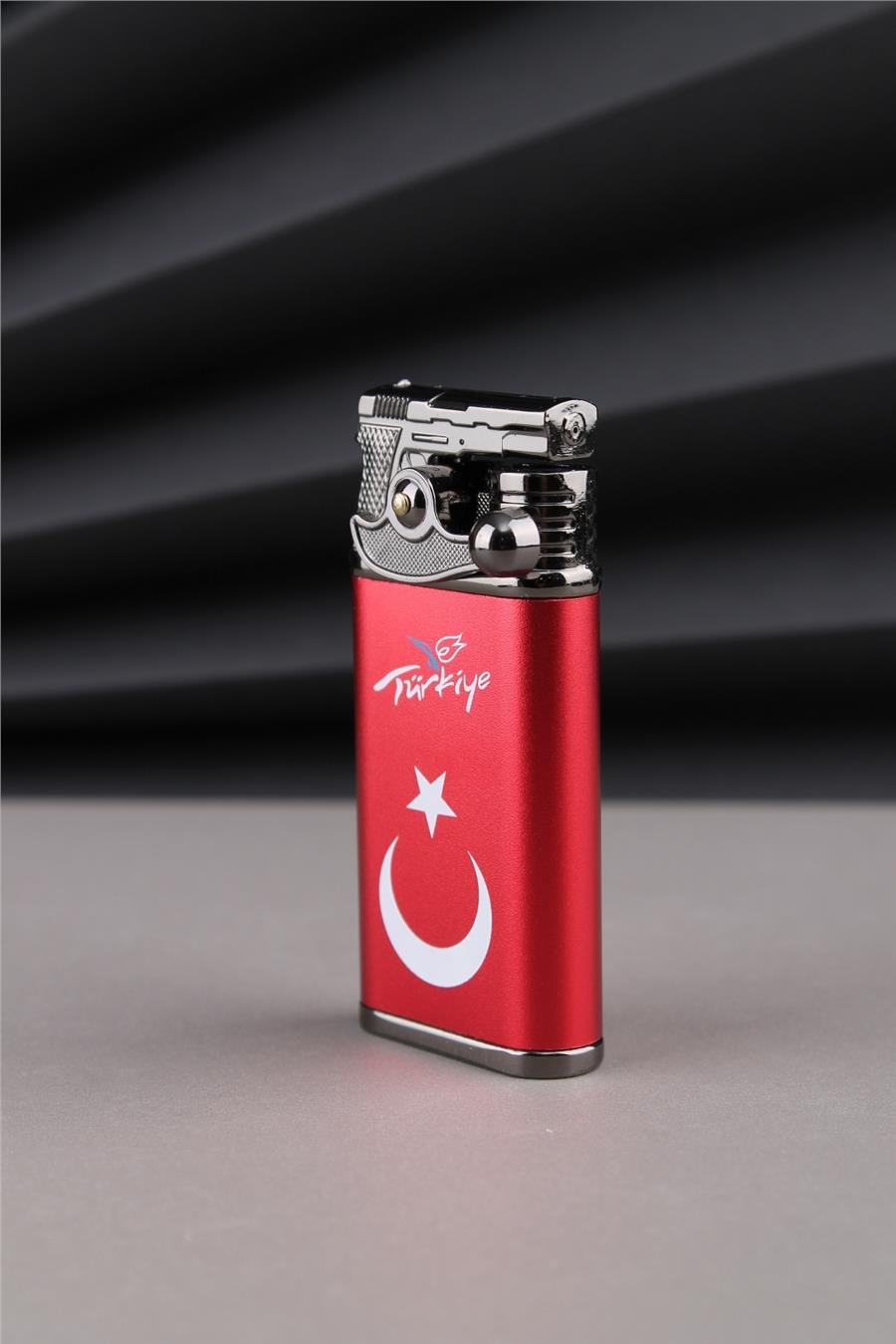 Silvio Monetti Kırmızı Tabanca Özel Tasarım Türkiye Yazılı Ve Türk Bayrağı Çakmak 24CSM936MR001