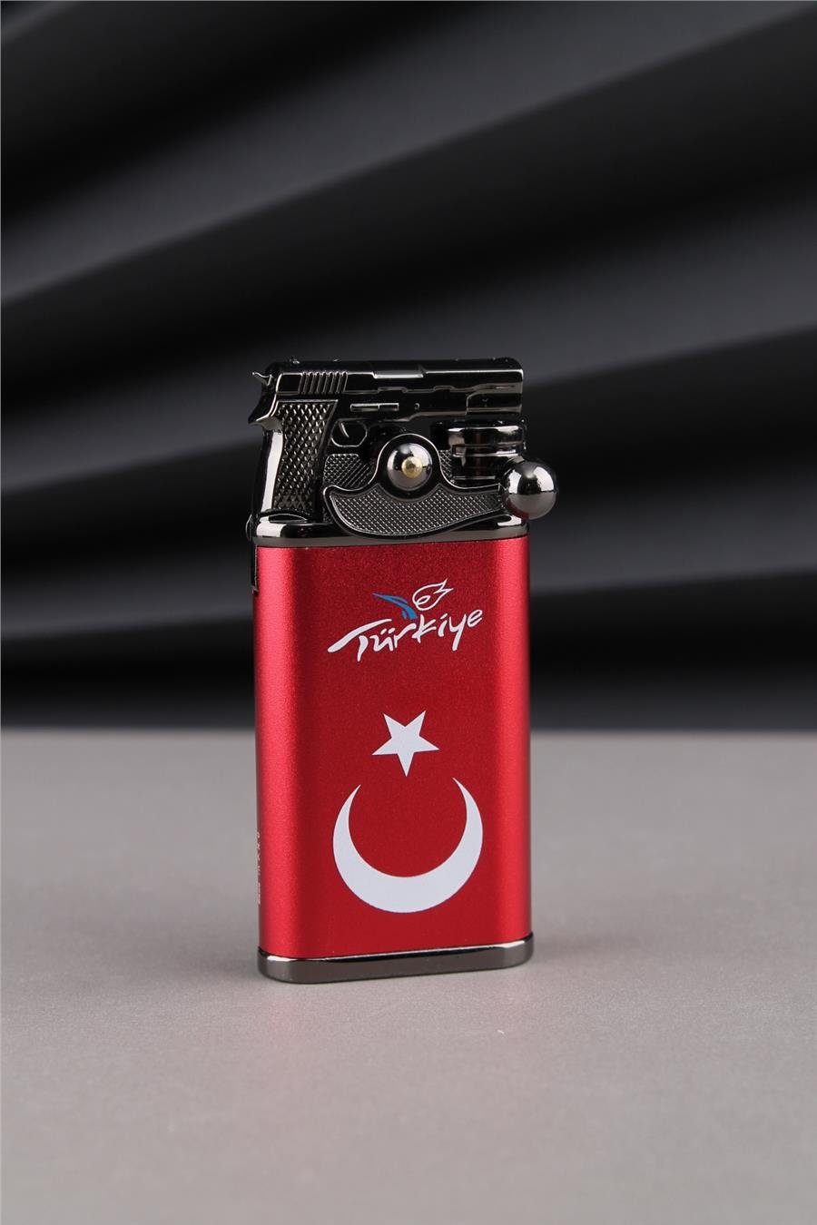 Silvio Monetti Kırmızı Tabanca Özel Tasarım Türkiye Yazılı Ve Türk Bayrağı Çakmak 24CSM936MR001
