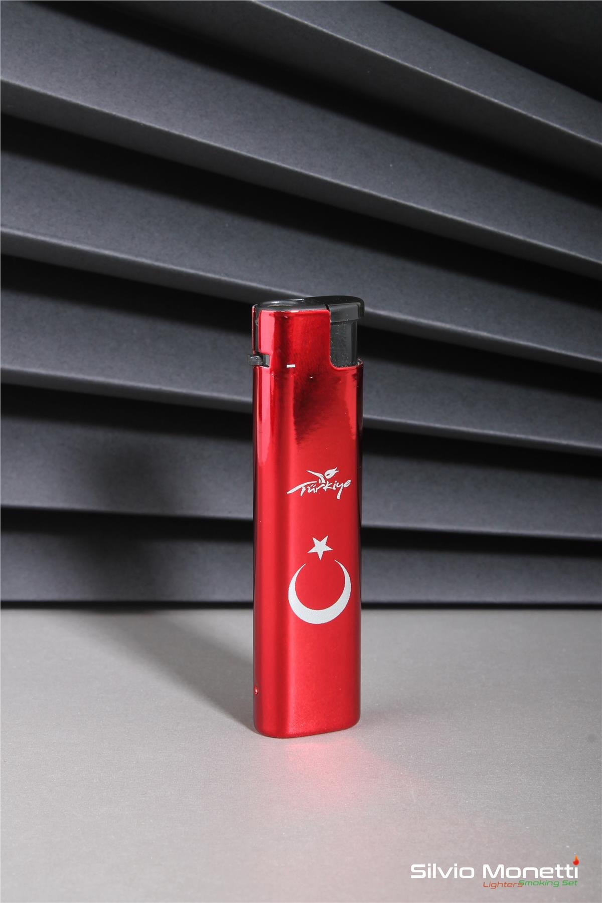 Silvio Monetti Kırmızı Türk Bayrağı Özel Tasarım Gazlı Çakmak 24CSM914BPR01