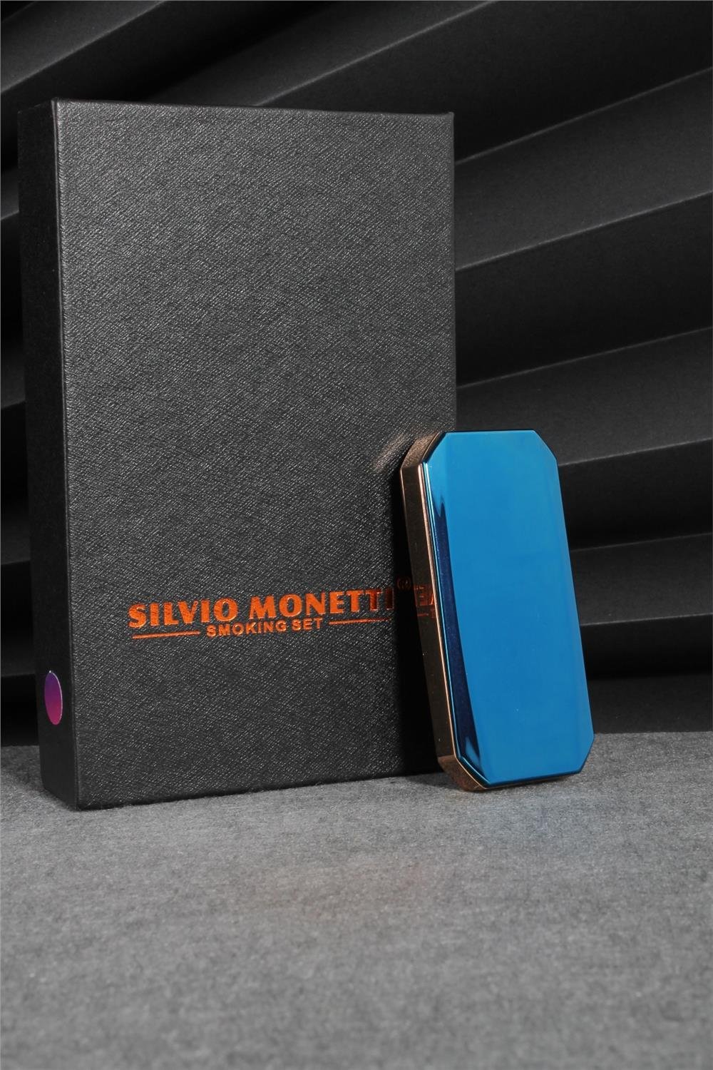 Silvio Monetti  Mavi Renk Tabut Kaydırmalı Şarjlı Çakmak  24CSM22104R01