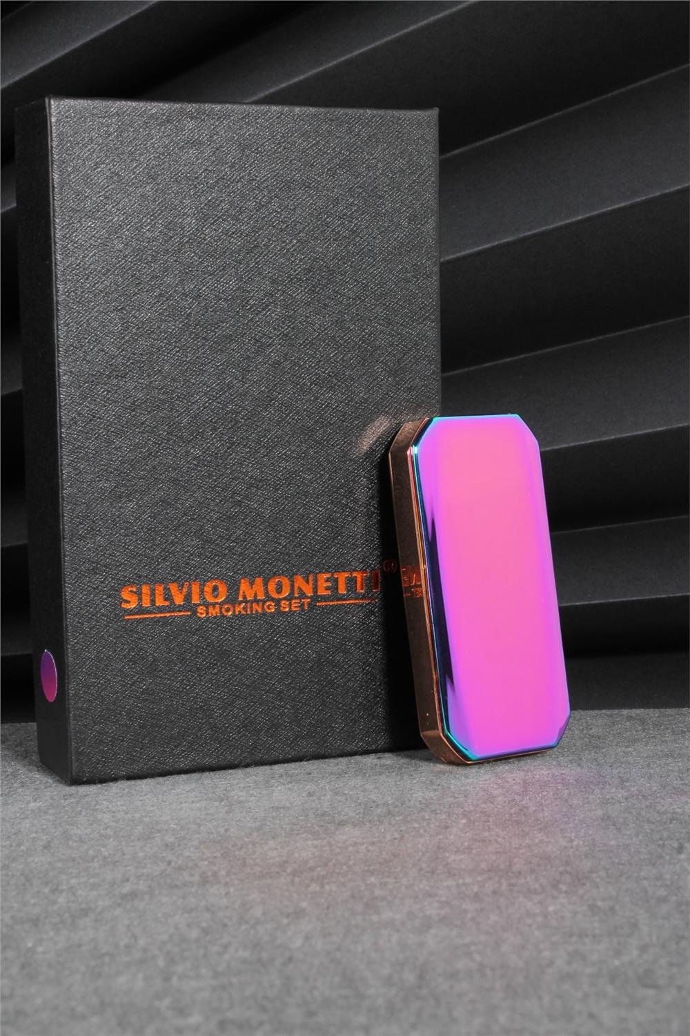 Silvio Monetti  Mor Renk Tabut Kaydırmalı Şarjlı Çakmak  24CSM22104R02