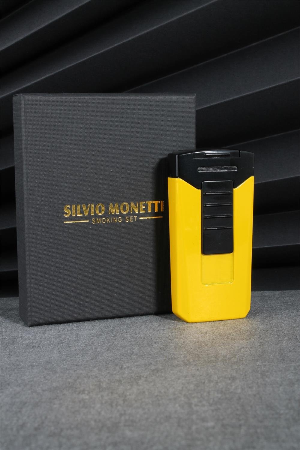 Silvio Monetti  Sarı Renk Çift Pürmüzlü Gazlı Çakmak  24CSM630MR01
