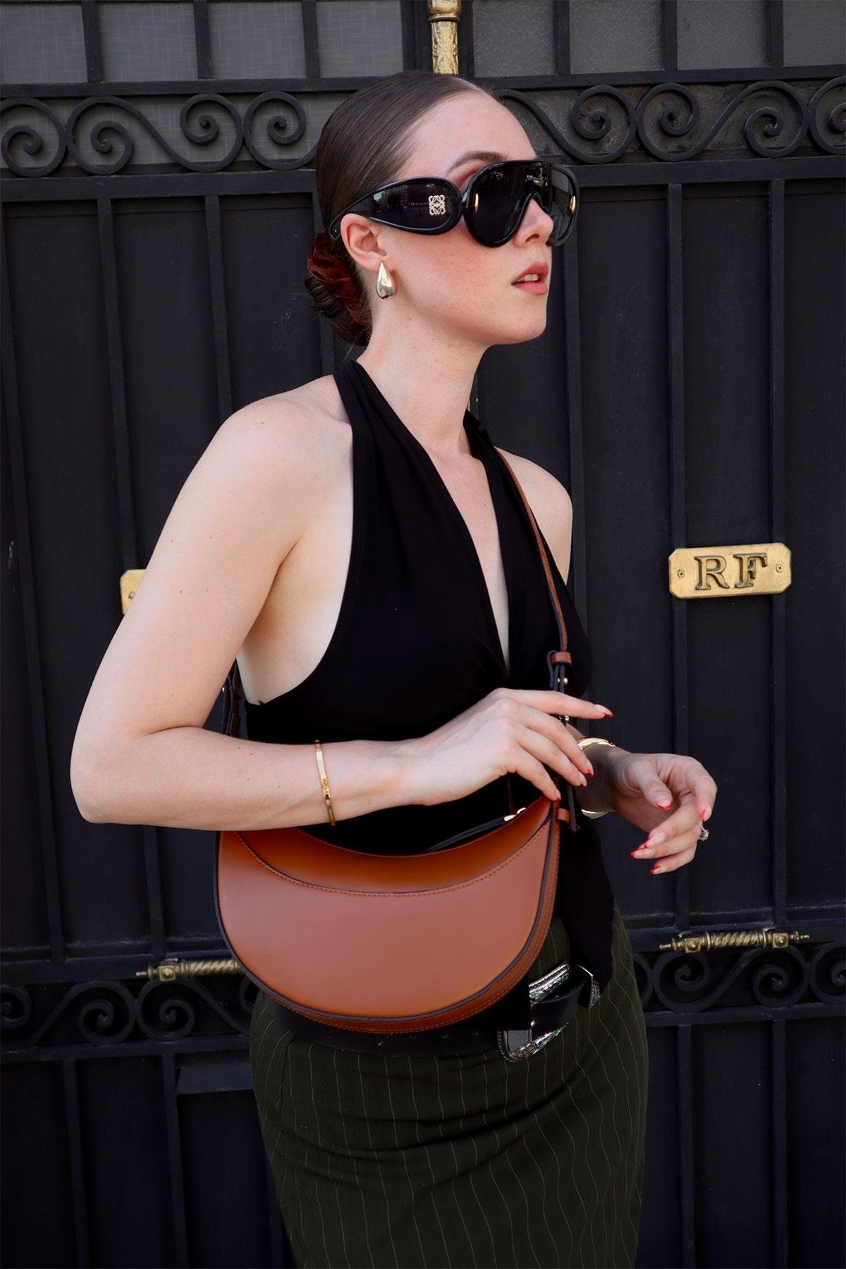Paige Tek Saplı Baget Taba Mat Çanta