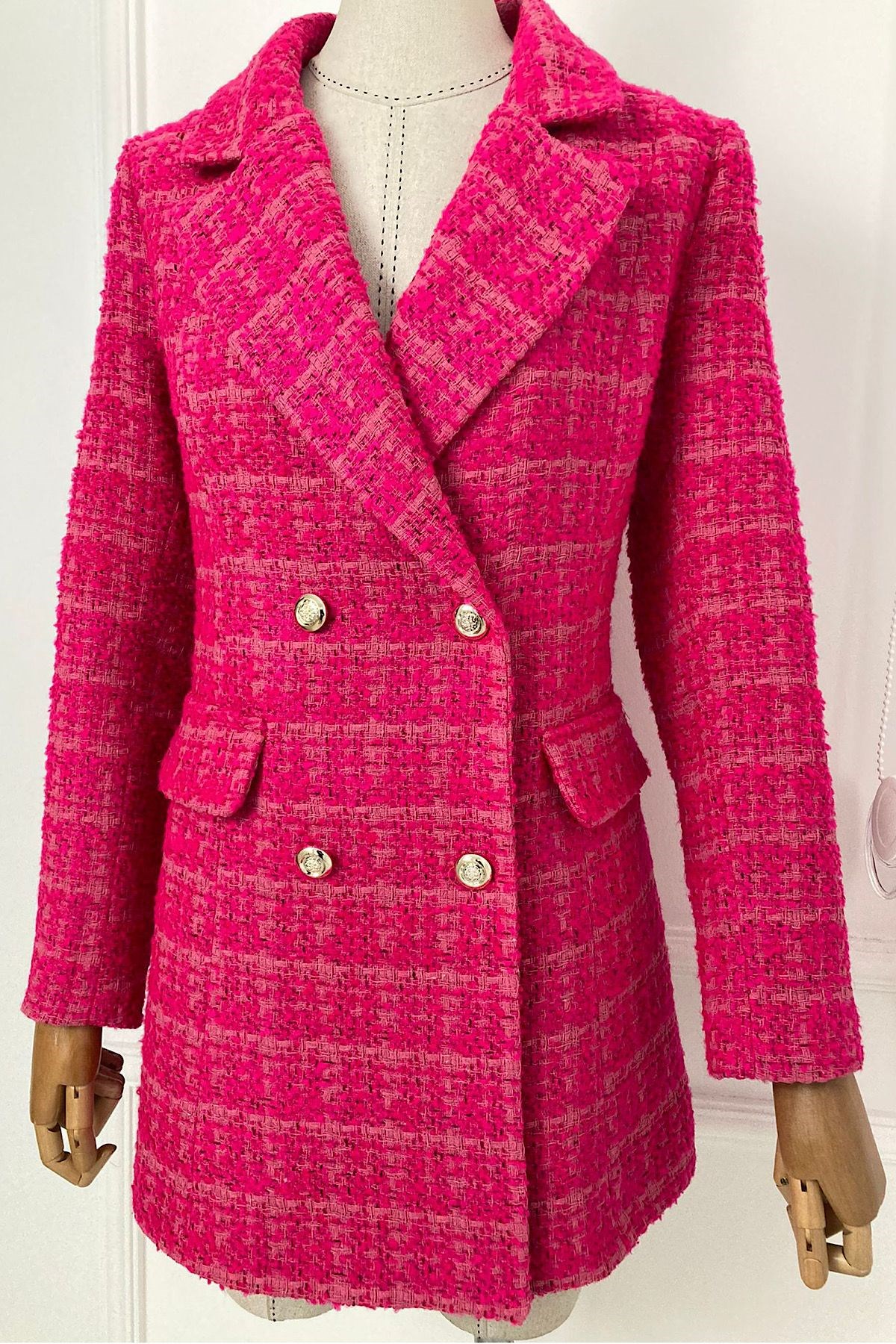 Blazer Tüvit Ceket Pembe