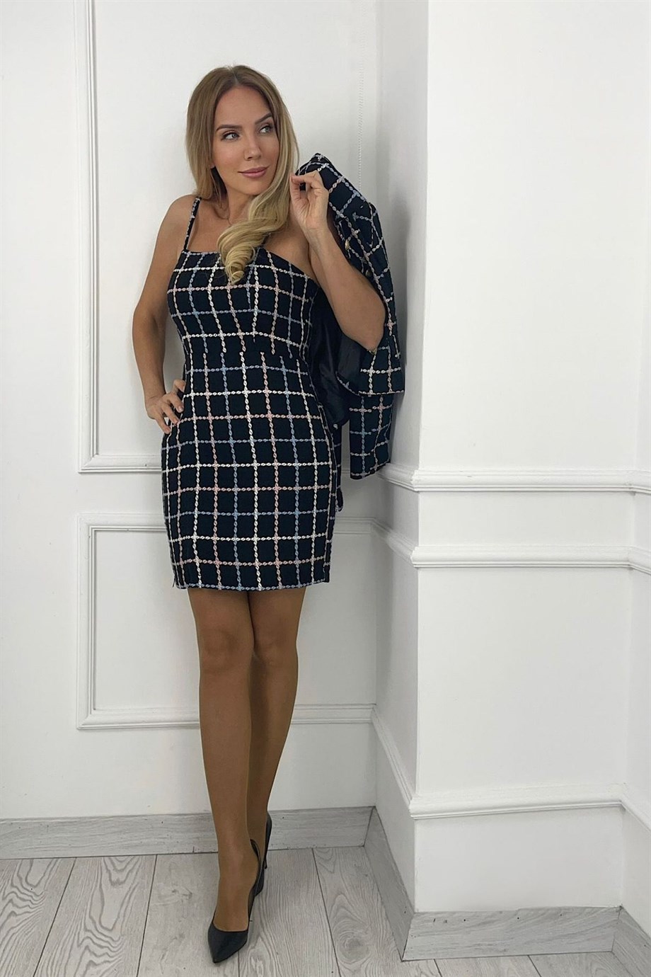 G0365 Elbise Ceket Takım Siyah