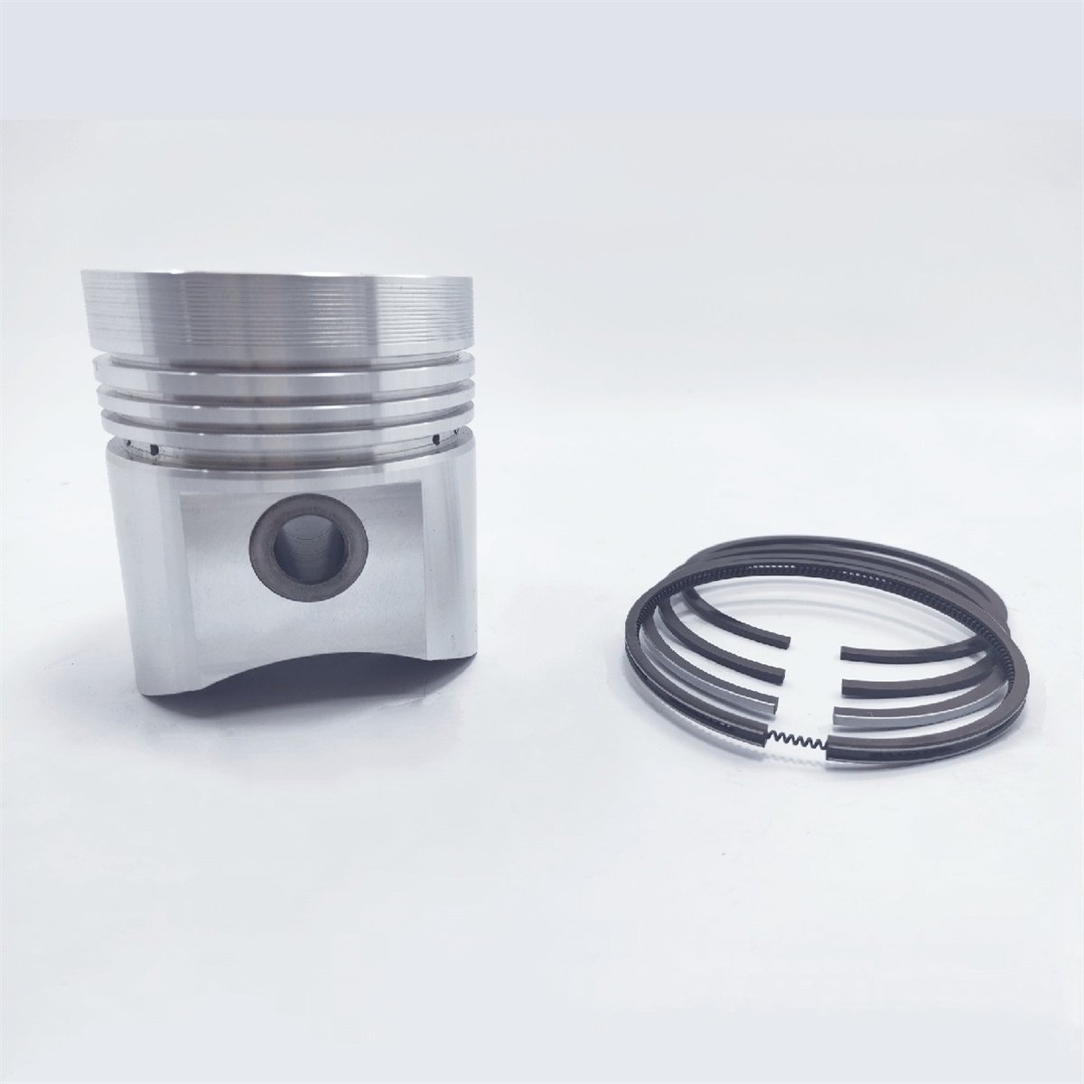 PISTON + PISTON RING SET (STD - DIAMETER : 100 mm) : LOMBARDINI / LDA 100 / 4LD 705