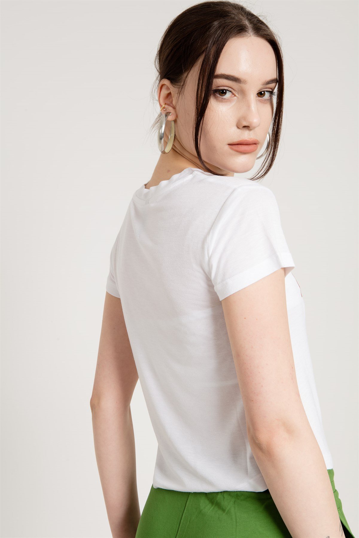 1989 Print Cropped T-shirt in White