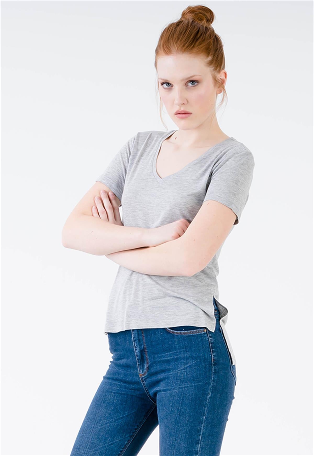 2'li Set Basic V Yaka T-shirt
