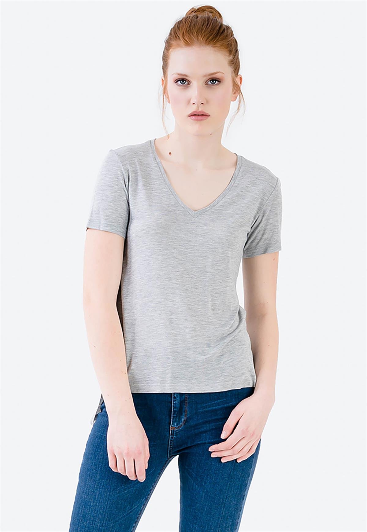 2'li Set Basic V Yaka T-shirt