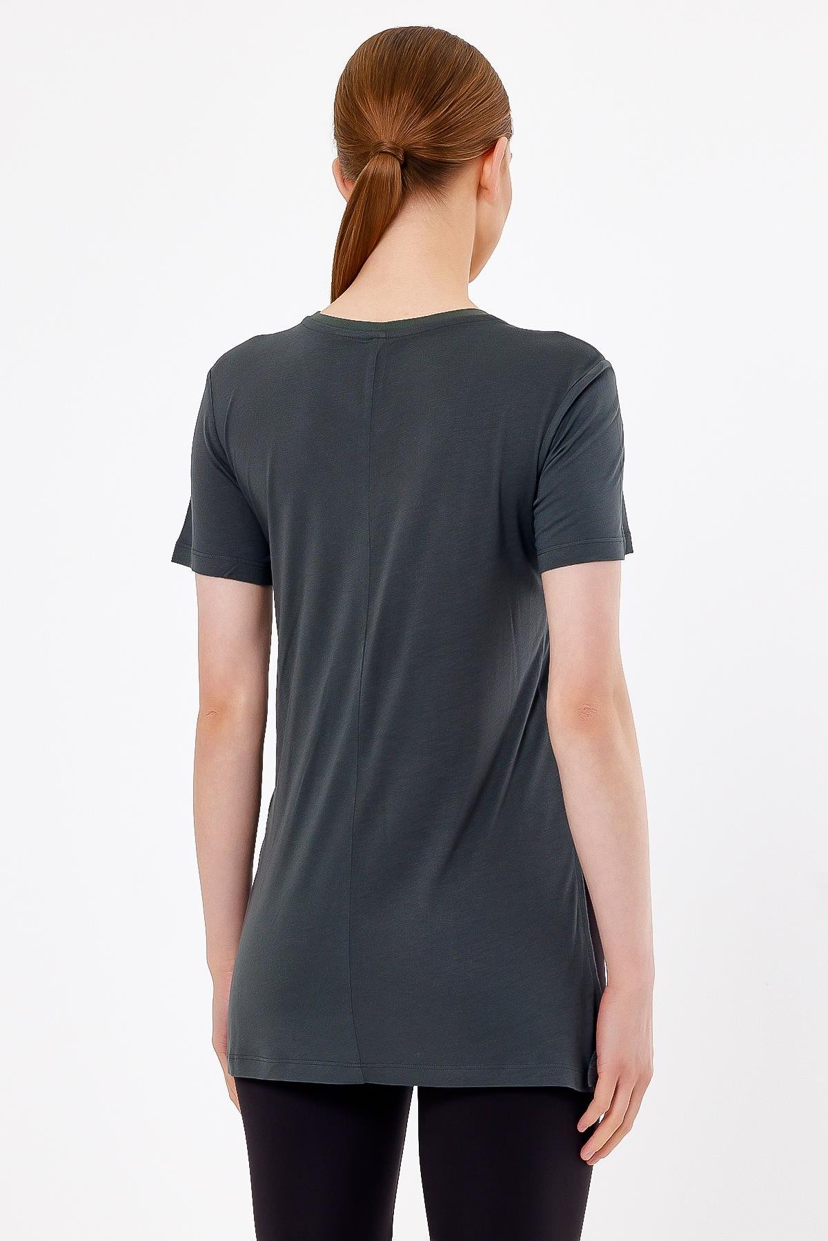 2'li Set Yırtmaçlı Kadın Basic T-shirt