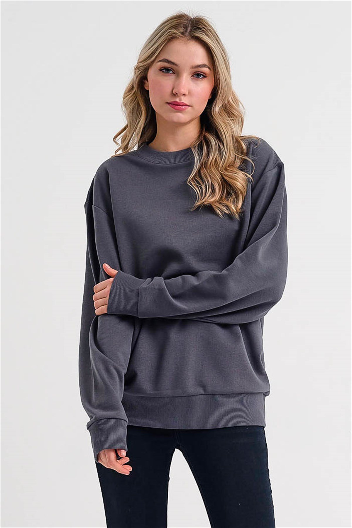 Basic Extreme Oversized Sweatshirt in Grey