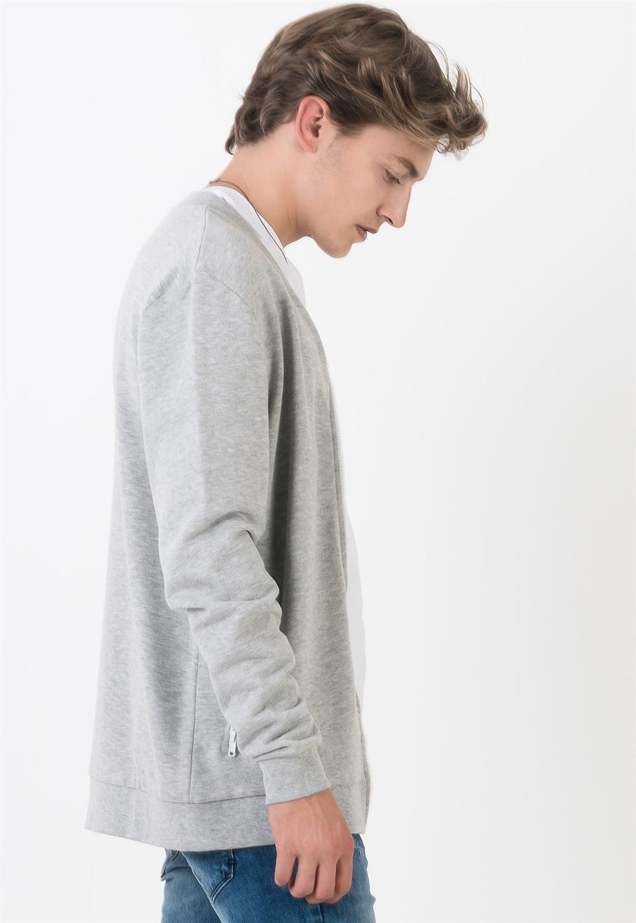 Basic Gri Erkek Bomber Ceket