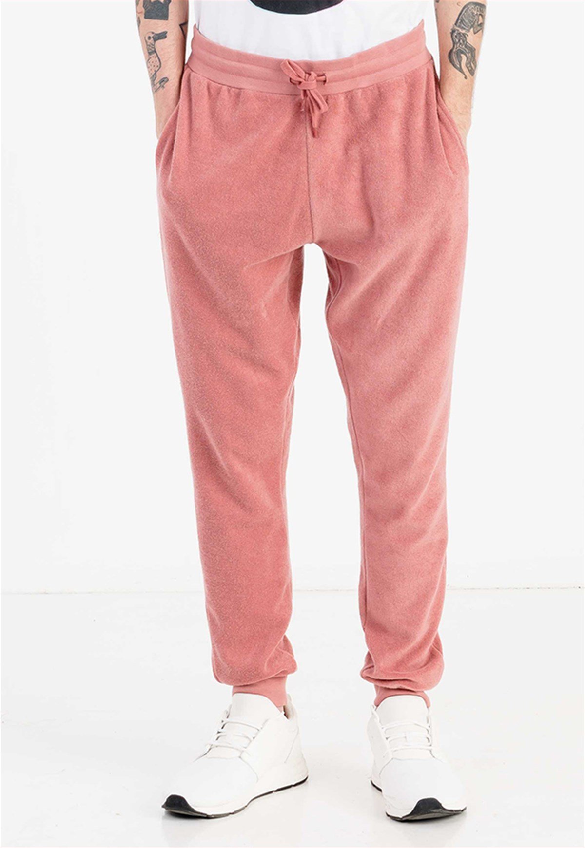 Slim Fit Fleece Joggers in Pink