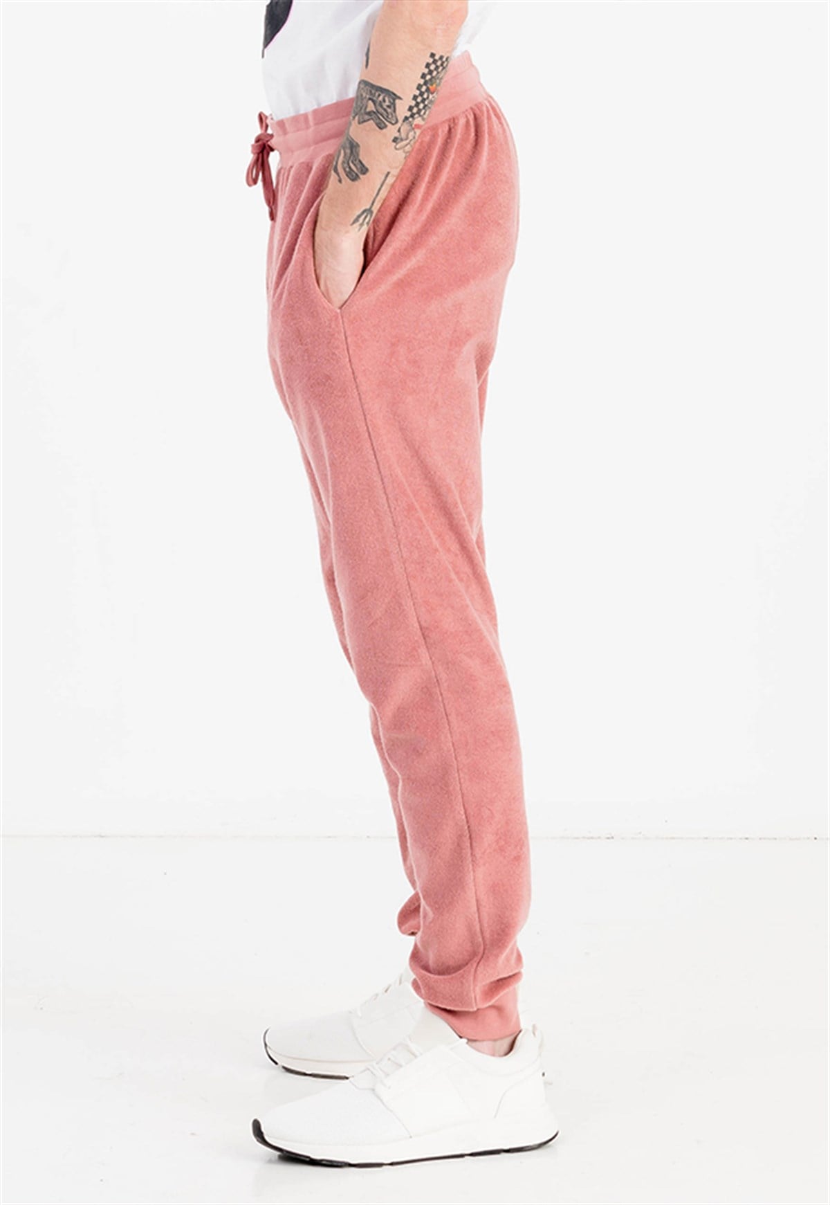 Slim Fit Fleece Joggers in Pink