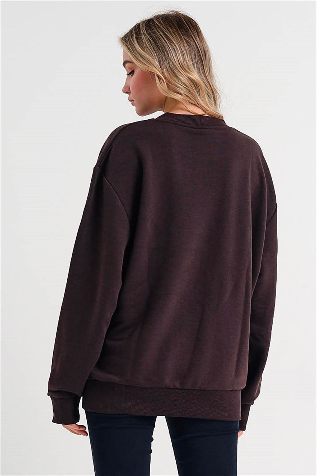 Basic Extreme Oversized Sweatshirt in Brown