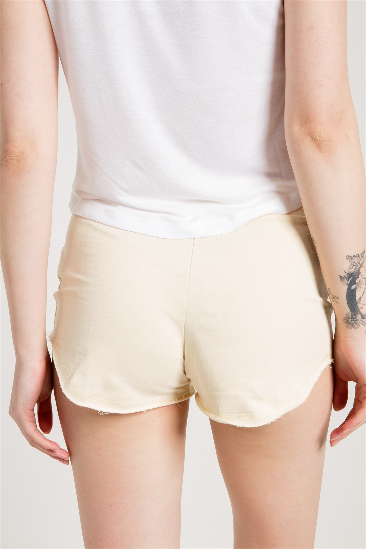 Organic Lightweight Jersey Runner Shorts in Cream