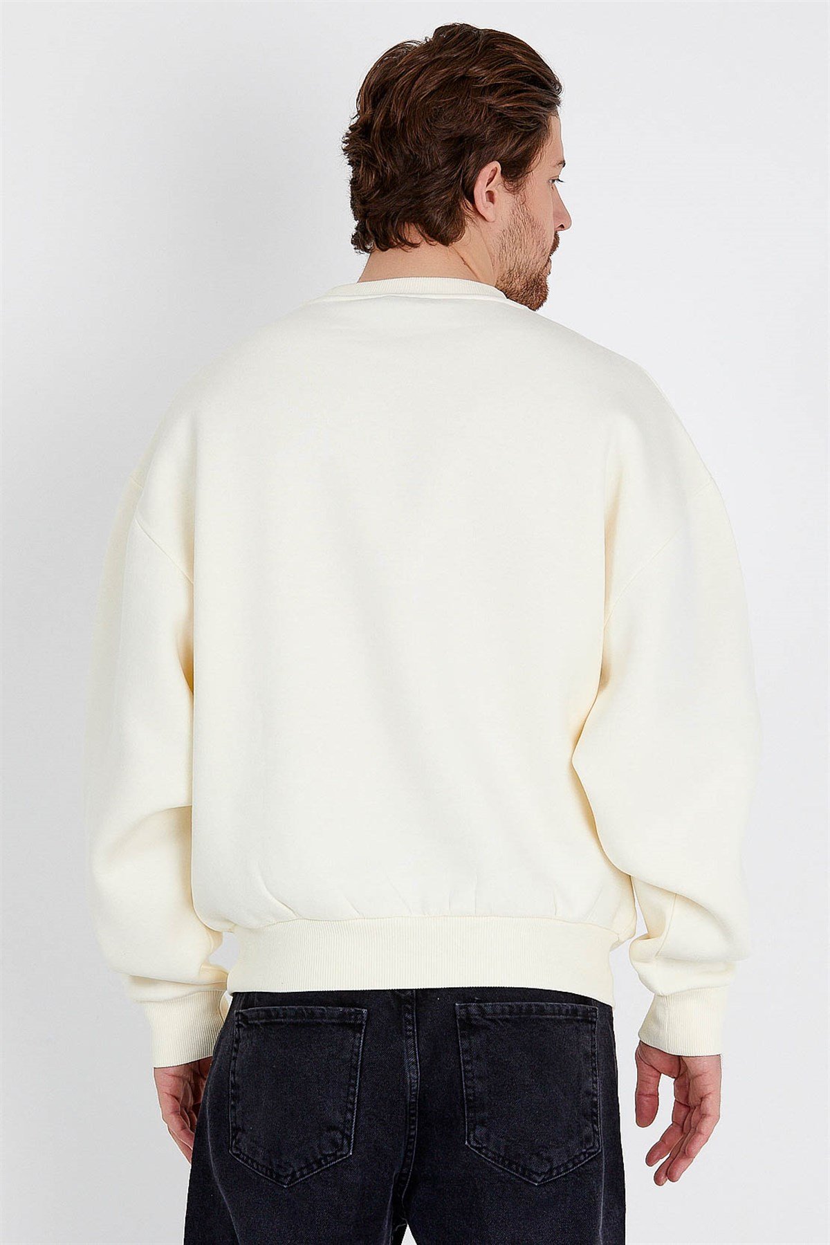 Basic Oversized Sweatshirt in Beige