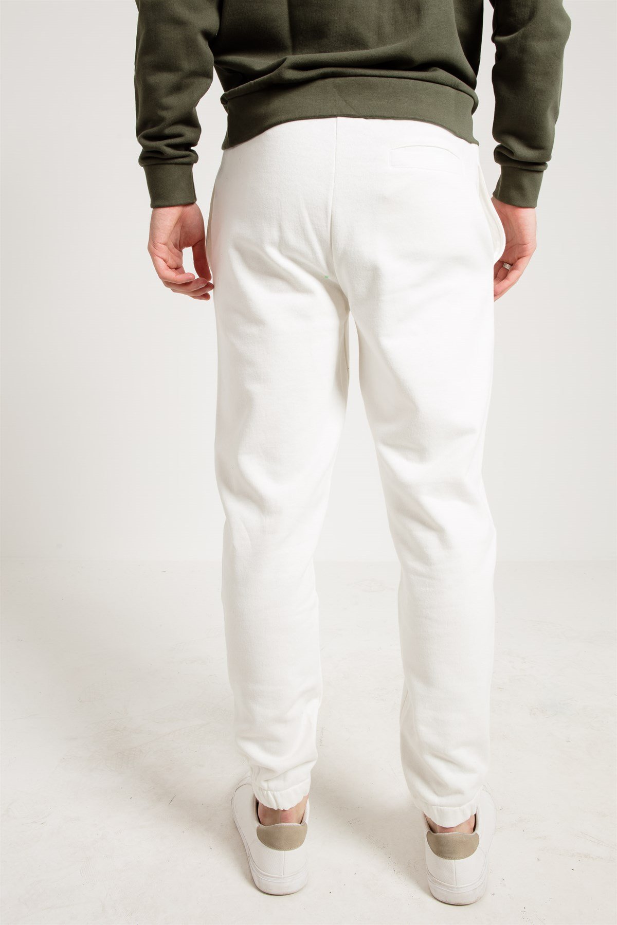 Printed Oversized Jogger in White