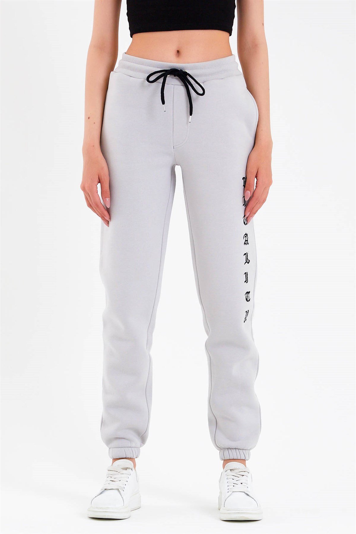 Printed Oversized Jogger in Grey