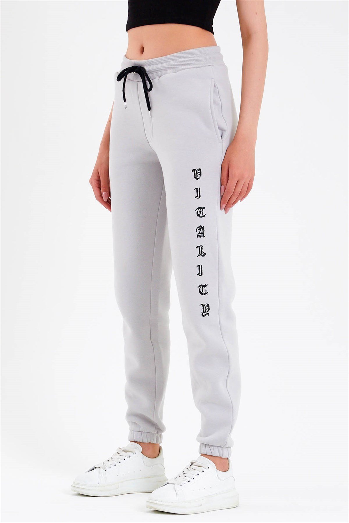 Printed Oversized Jogger in Grey