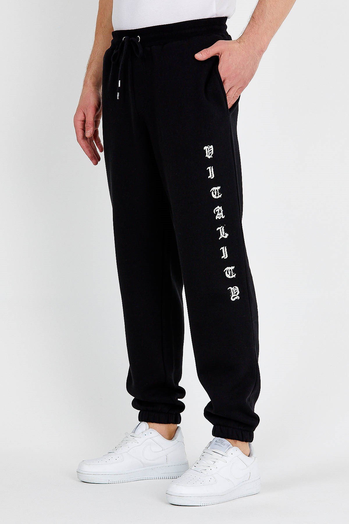 Printed Oversized Jogger in Black