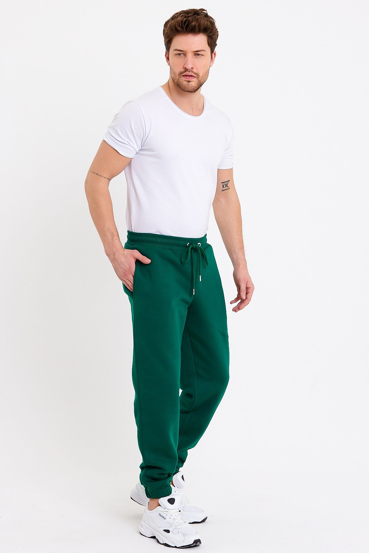 Baskılı Oversize Yeşil Erkek Eşofman