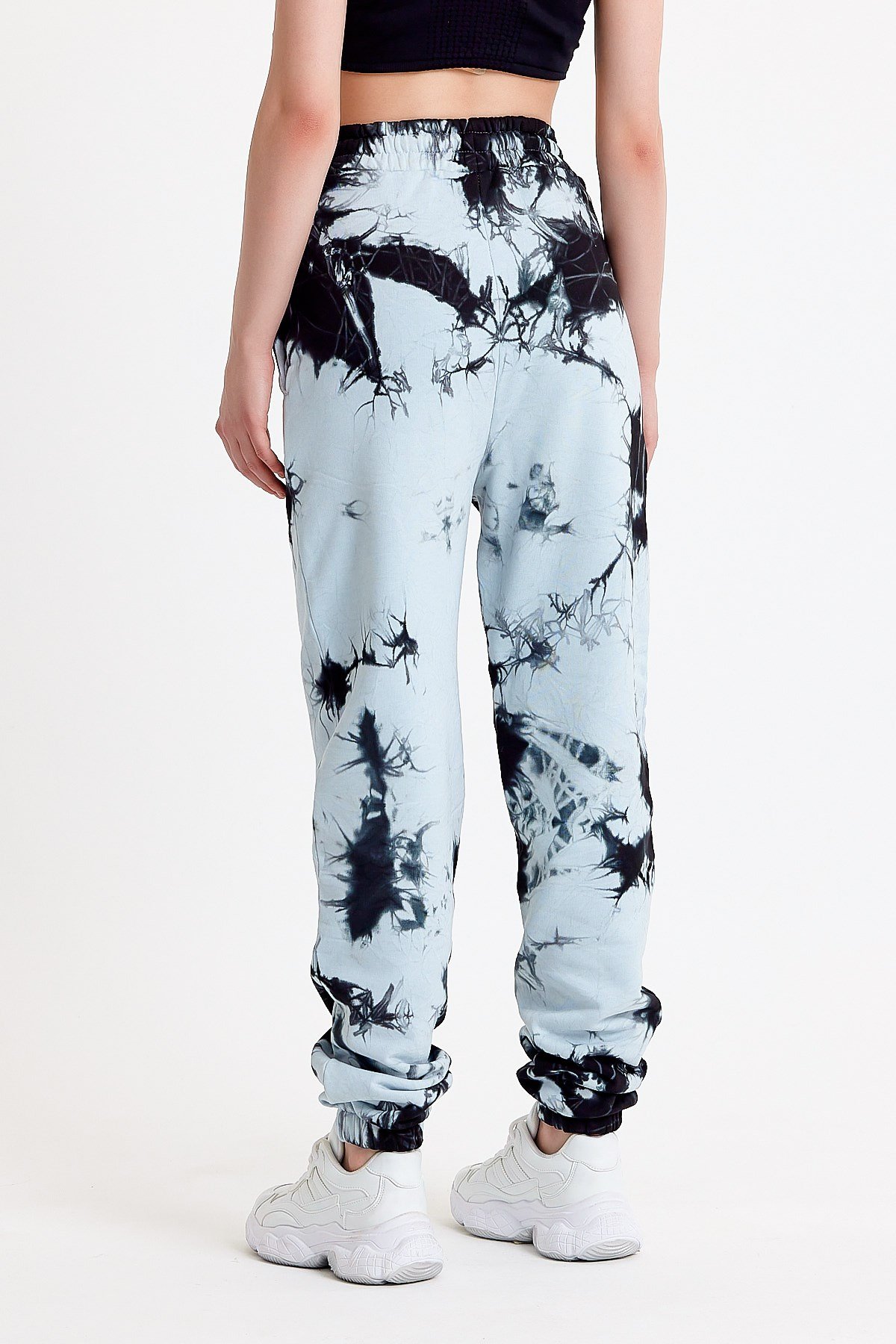 Batik Yıkamalı Mavi Kadın Eşofman Altı