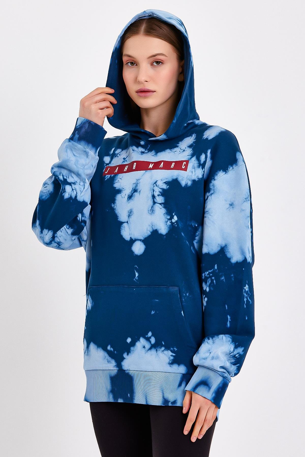 Batik Yıkamalı Mavi Oversize Sweatshirt