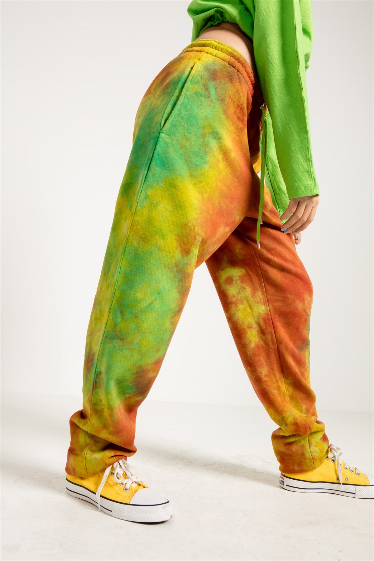 Tie Dyed Oversized Jogger in Orange