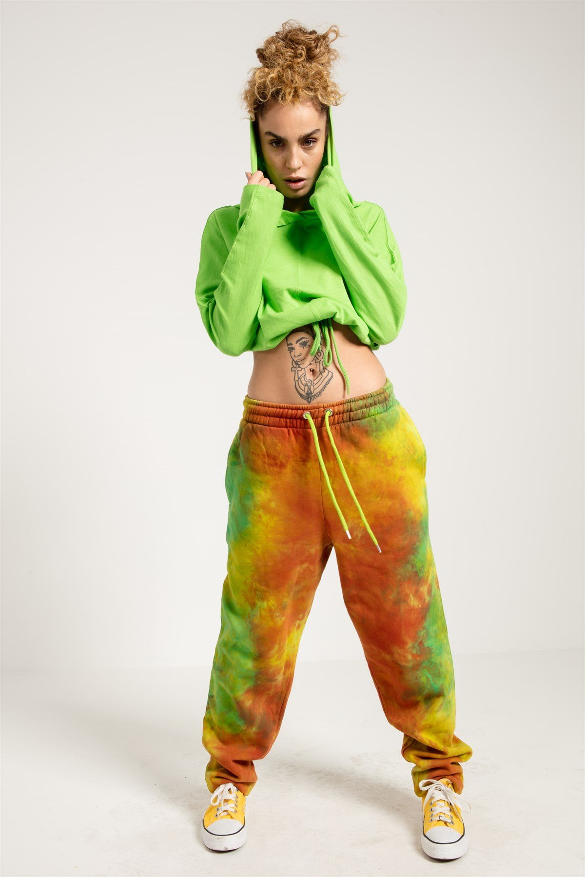 Tie Dyed Oversized Jogger in Orange