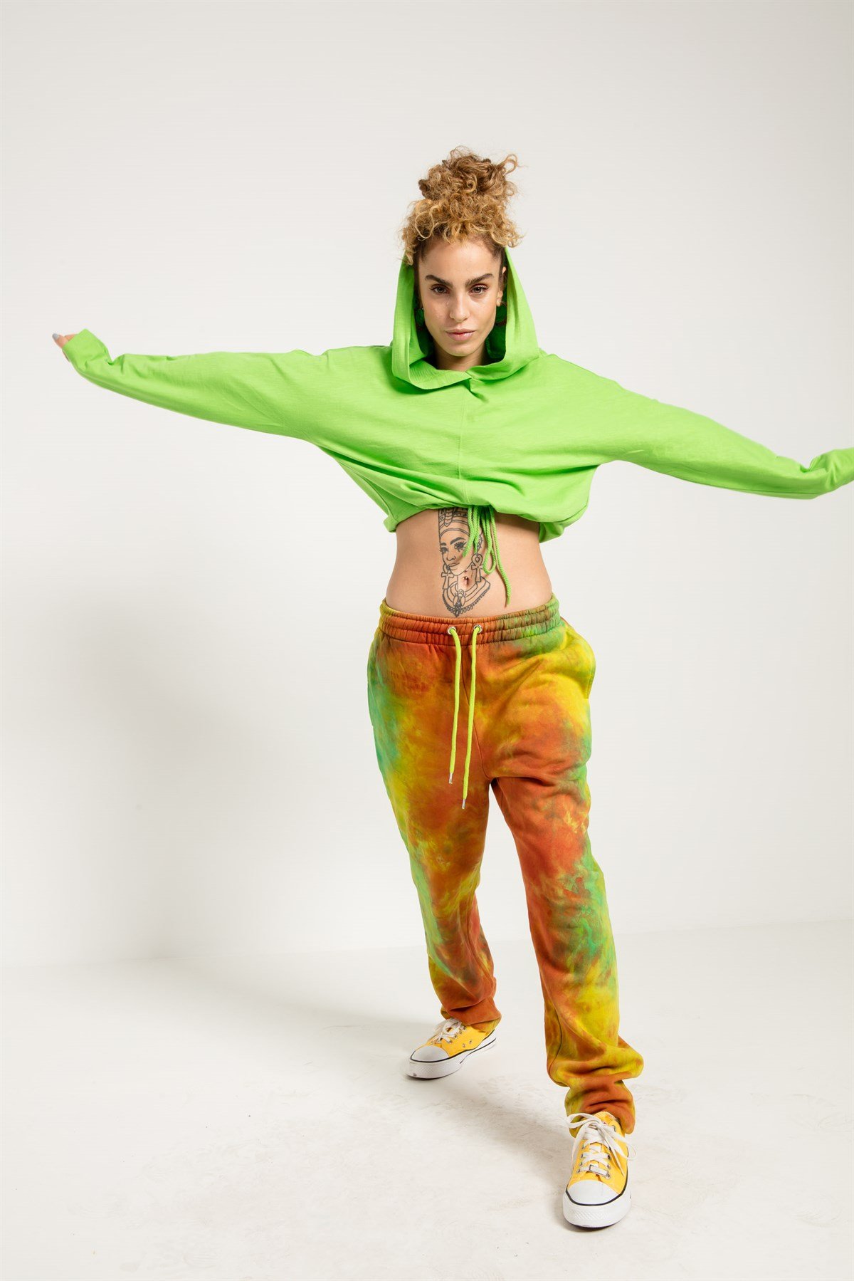 Tie Dyed Oversized Jogger in Orange