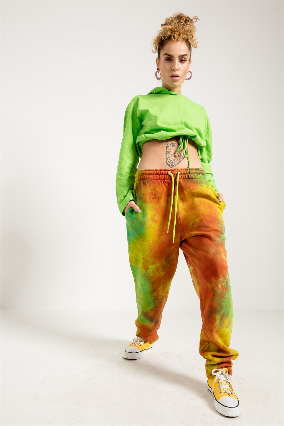 Tie Dyed Oversized Jogger in Orange