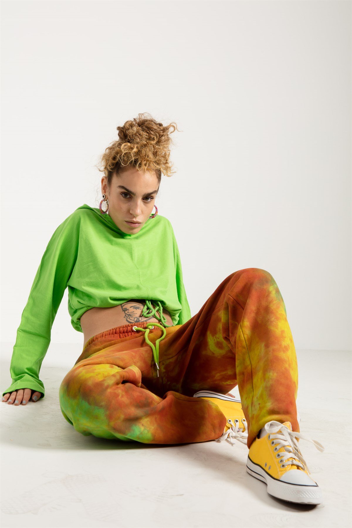 Tie Dyed Oversized Jogger in Orange