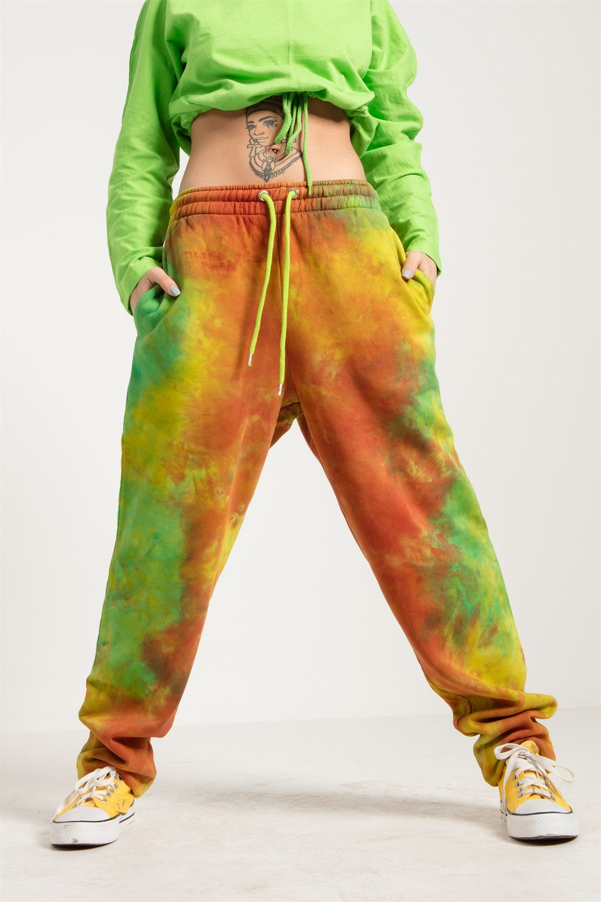Tie Dyed Oversized Jogger in Orange