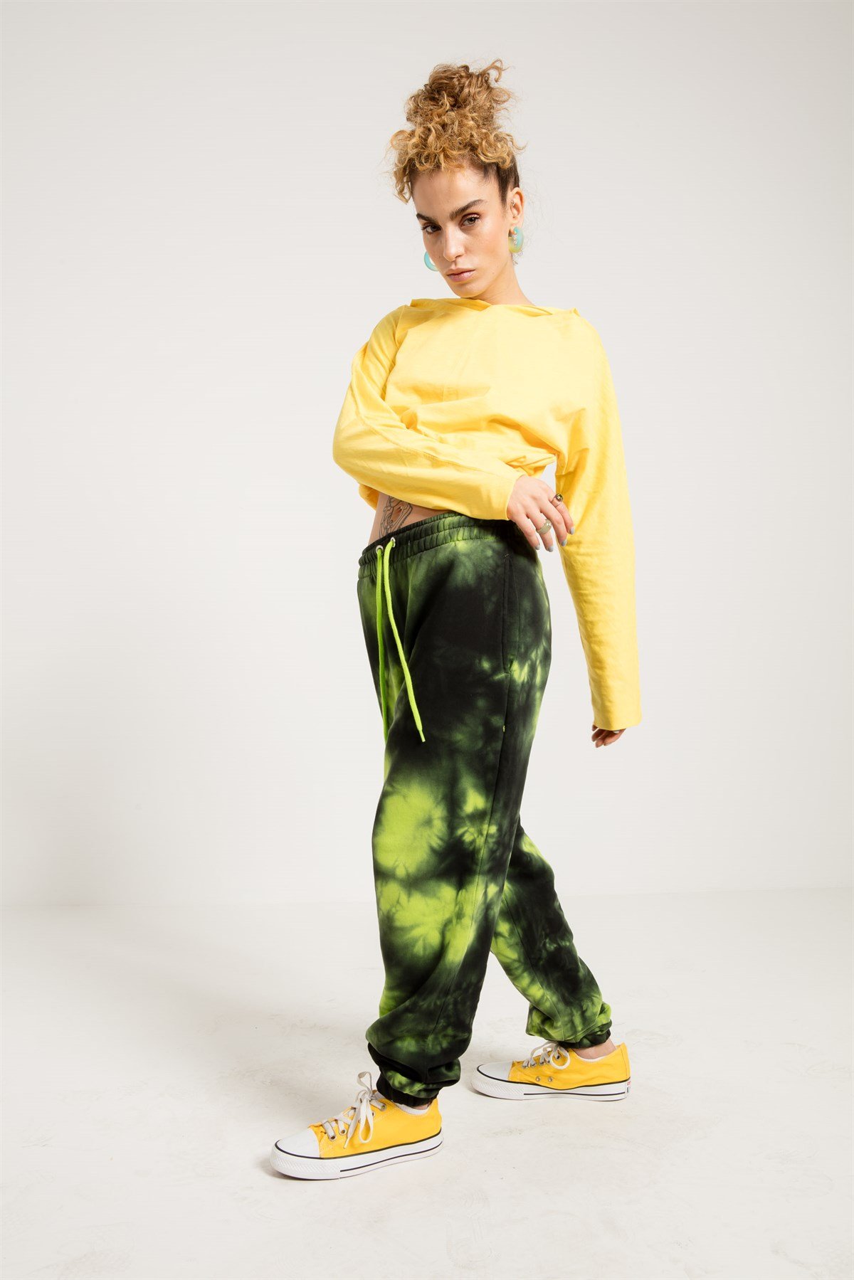 Tie Dyed Oversized Jogger in Green