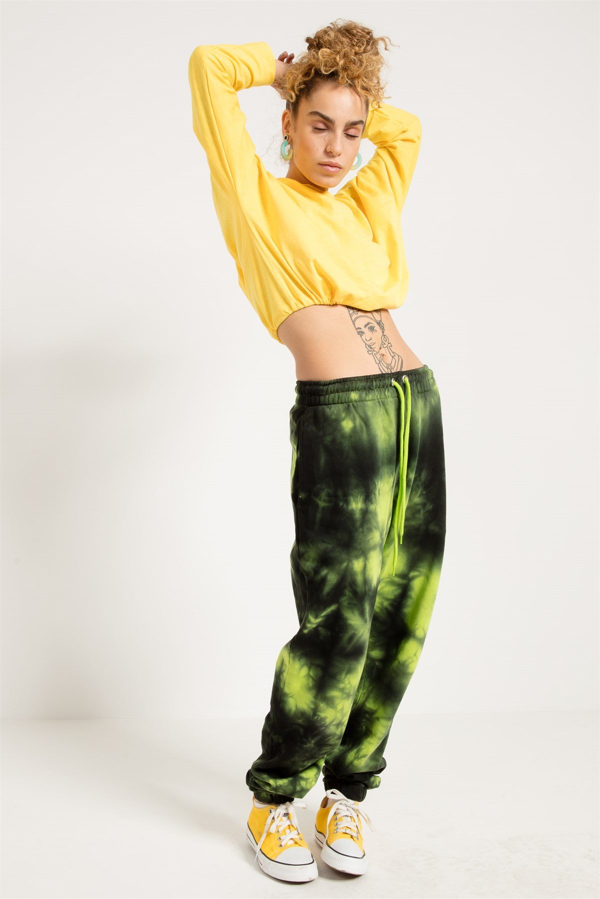 Tie Dyed Oversized Jogger in Green