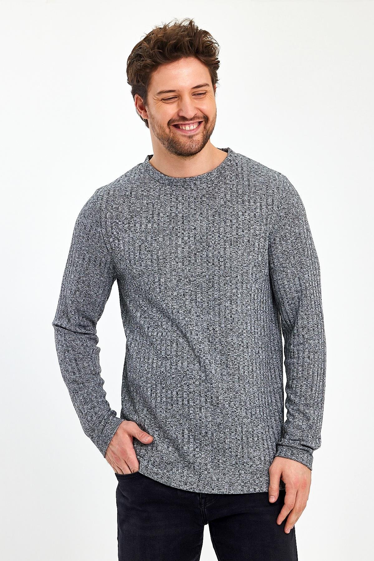 Bisiklet Yaka Uzun Kollu Erkek T-Shirt