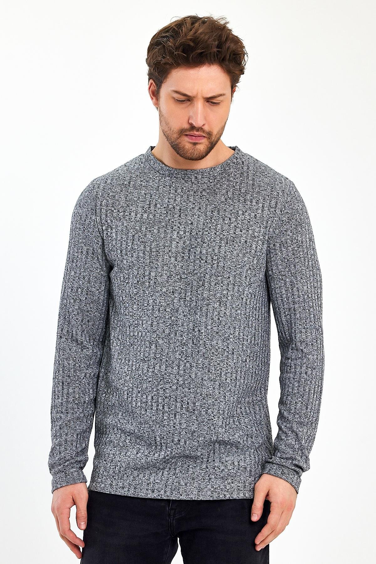 Bisiklet Yaka Uzun Kollu Erkek T-Shirt