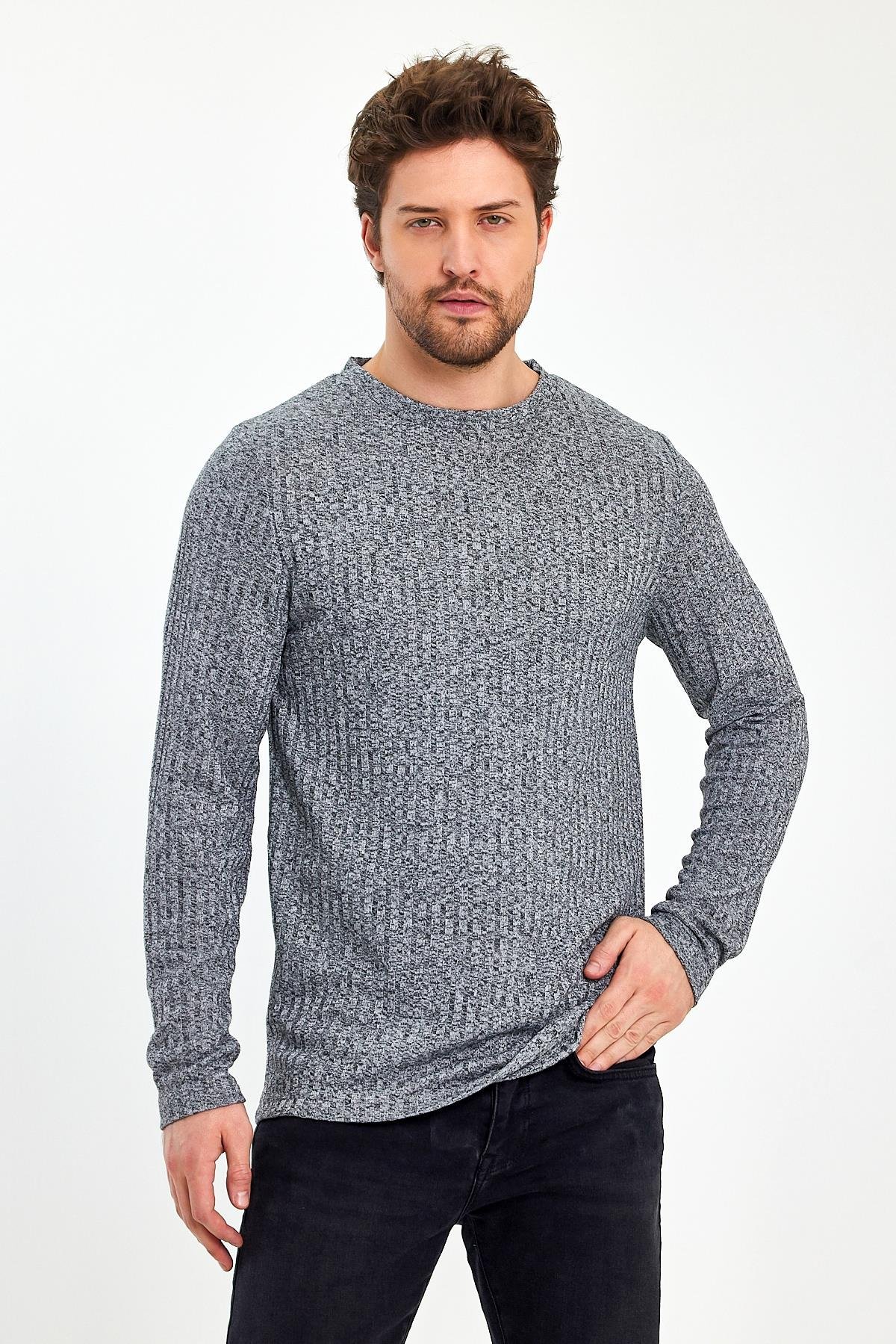 Bisiklet Yaka Uzun Kollu Erkek T-Shirt