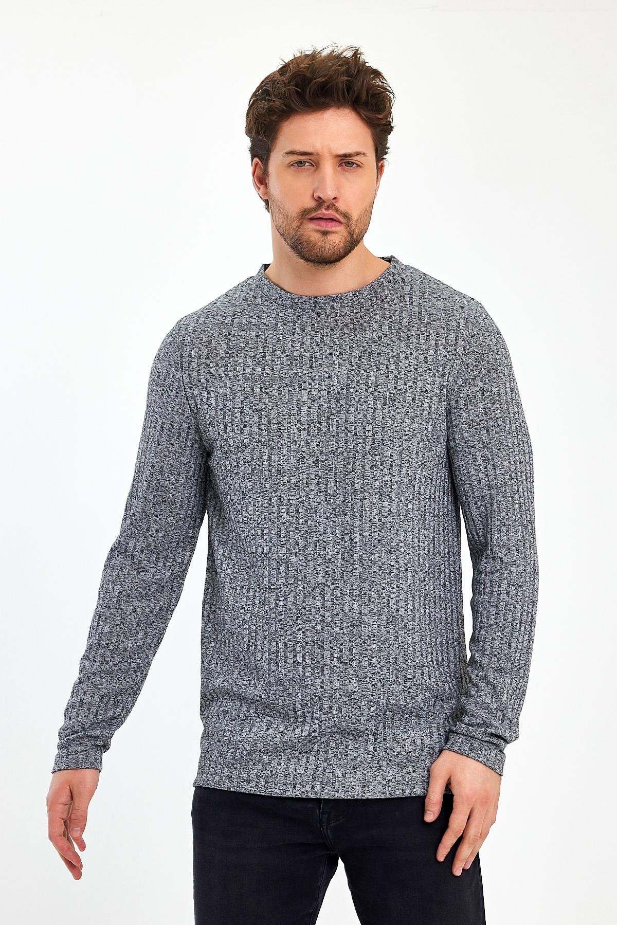 Bisiklet Yaka Uzun Kollu Erkek T-Shirt