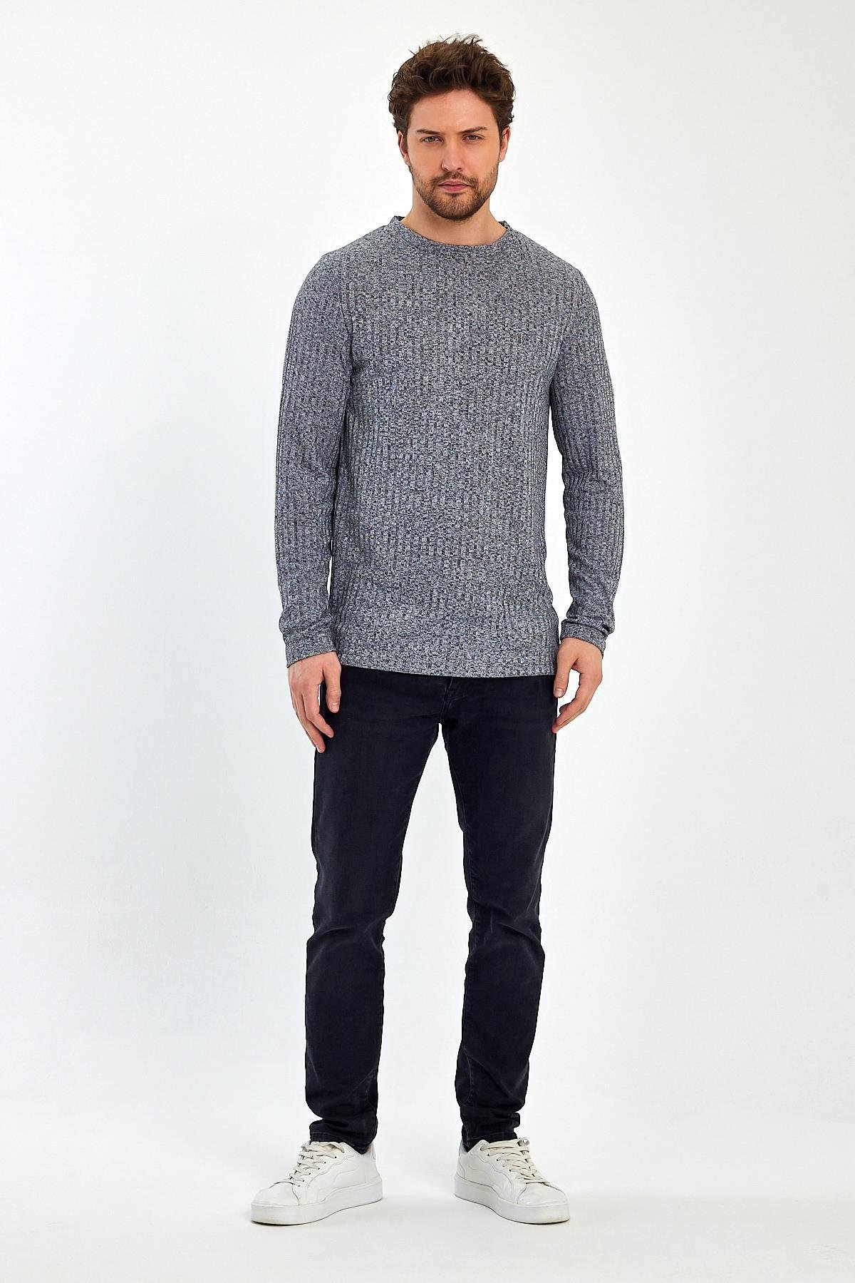 Bisiklet Yaka Uzun Kollu Erkek T-Shirt