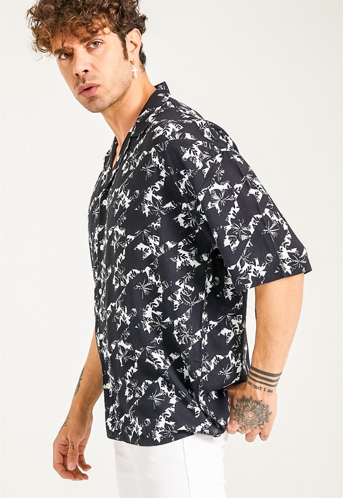 Flower Print Oversized Hawaii Shirt 