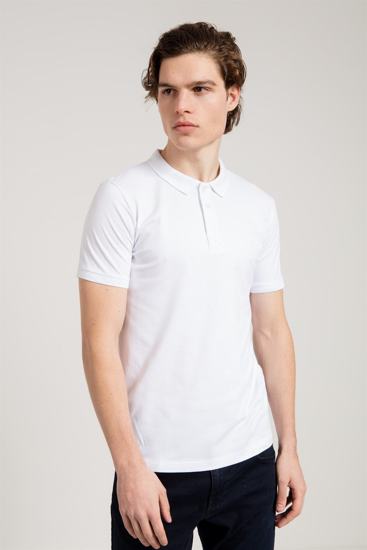 Classic Polo Collared T-shirt in White
